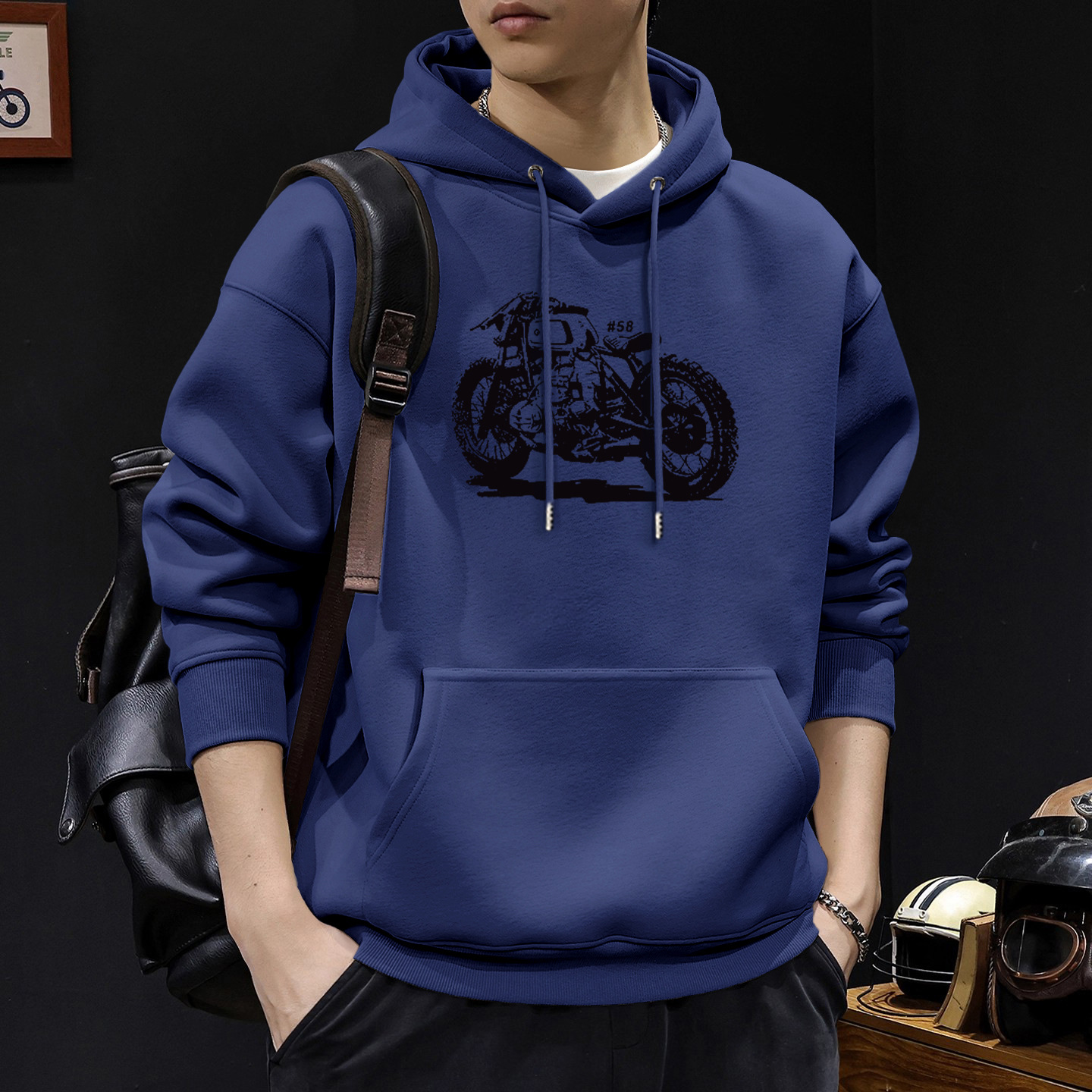 Azul escondido con sudadera normal - 8251
