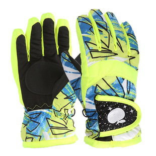 New children's ski gloves floral dinosaur printing fashion hot selling waterproof five finger boys and girls warm Amazon