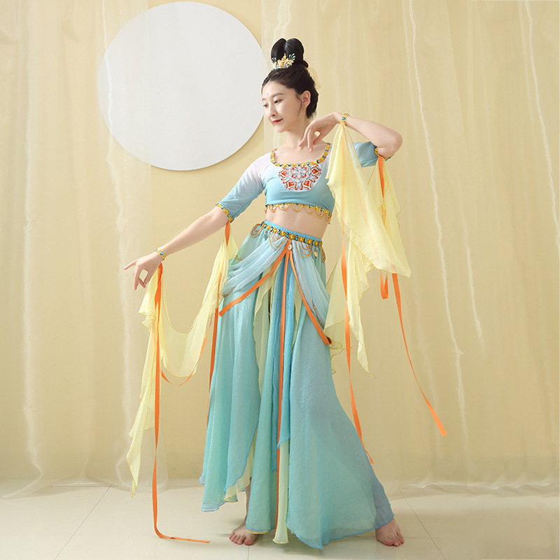Fairy chinese folk dance dress Han Tang Dunhuang flying hanfu sexy exotic  rhinestones dance costumes ancient traditional classical dance clothes for  ...