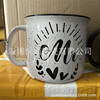 Spray spray color glaze ceramic cup can add LOGO ceramic mug cup exit 14oz imitation old ceramic cup