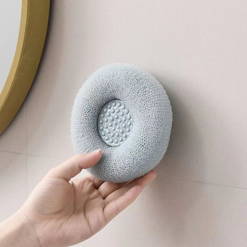 Bola de baño nuevo estilo con ventosa bola de baño artefacto de barro exfoliante bola espumosa suave y no dispersa flor de baño colgante transfronterizo