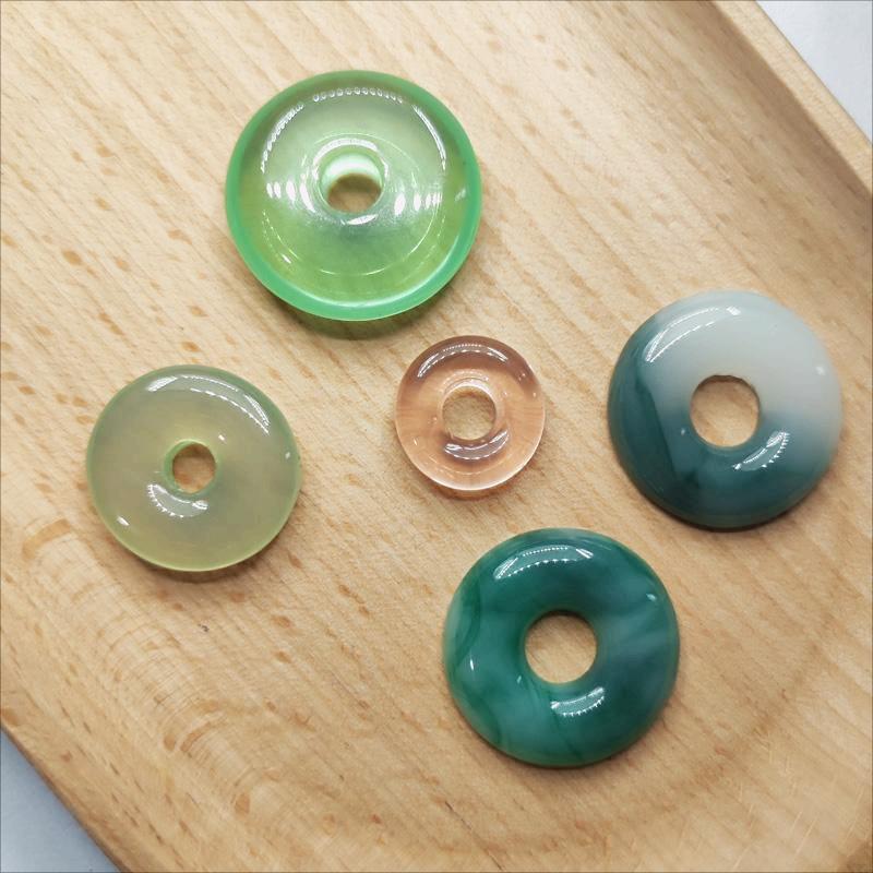 仿玉平安扣翡翠项链手链配件diy手工发簪古风吊坠手饰品材料批发