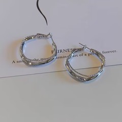 顔を大きく見せる小さなフープイヤリング 2025 新しいホットスタイルのユニークなイヤリング女性用ライトラグジュアリーハイエンドイヤリングニッチ女性用