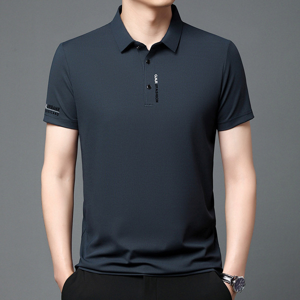 Fashionable silk universal trend casual short sleeve T-shirt