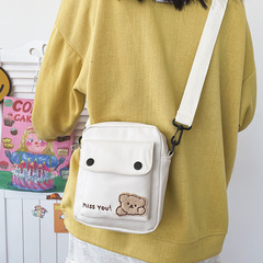 包包女日系小清新可愛小熊單肩包百搭時尚少女風學生斜挎包手機包