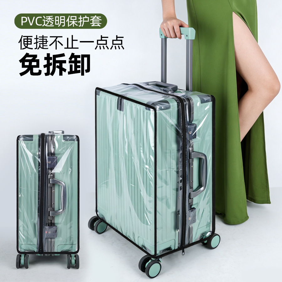 Brand New No-Disassembly Suitcase Cover with Large Velcro Protective Cover, Pvc Transparent Travel Suitcase Dust Cover Suitable for Checked Luggage