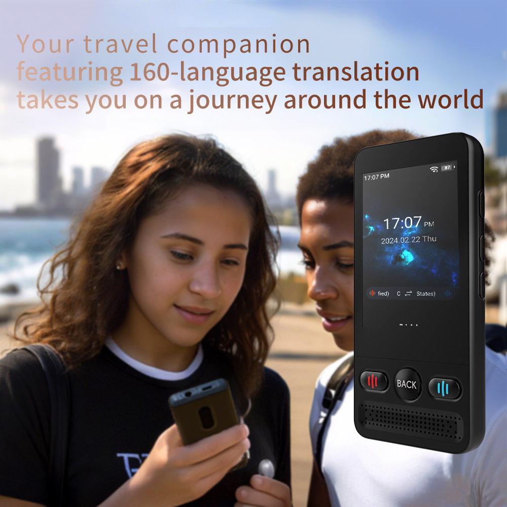 英文翻译器外贸亚马逊韩国专用ai離線翻译耳机磁吸蓝牙翻译机源头