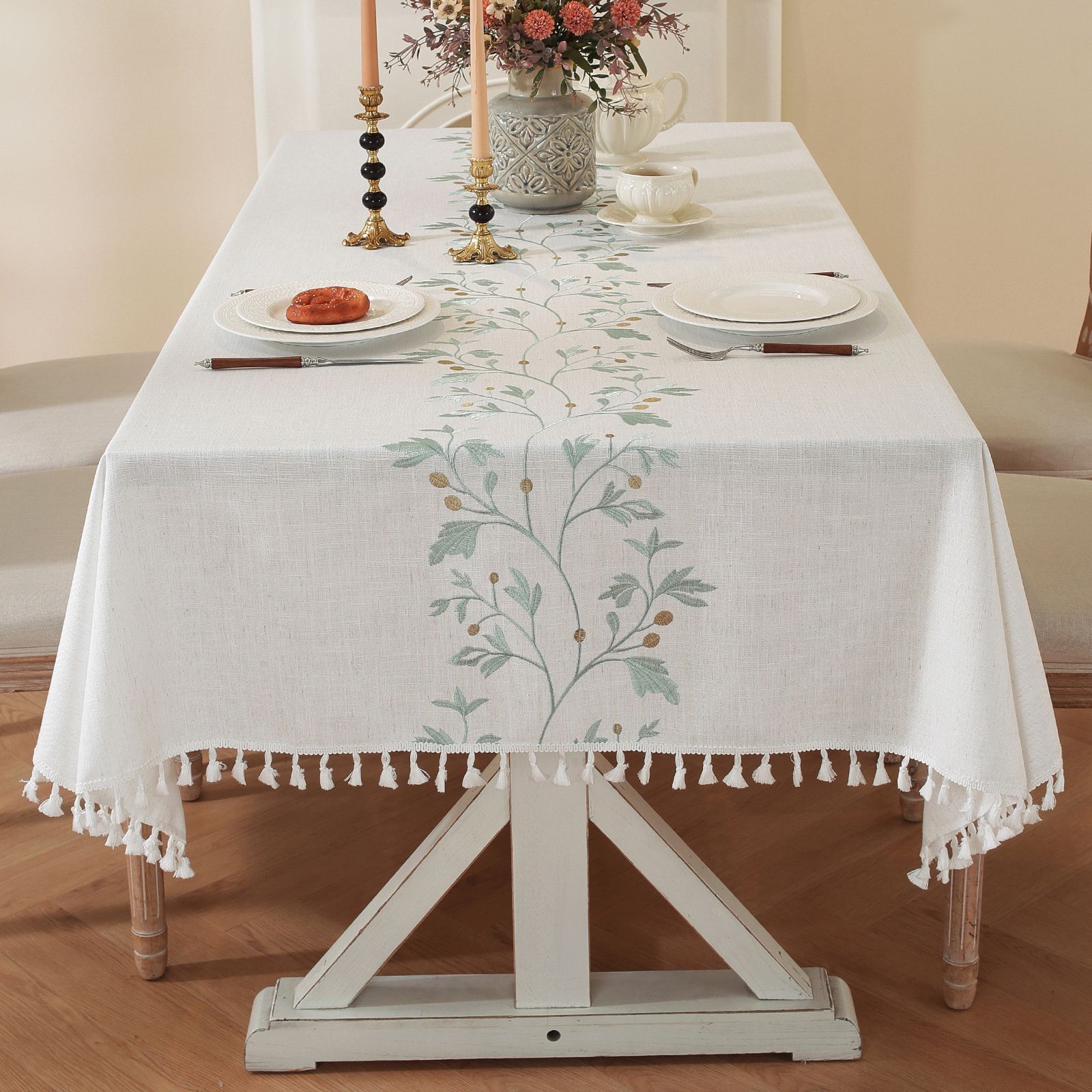 Nórdico explosión espesa mesa de comedor cuadrada casa tela de mesa impermeable resistente al desgaste encaje decoración fábrica mayorista image 4