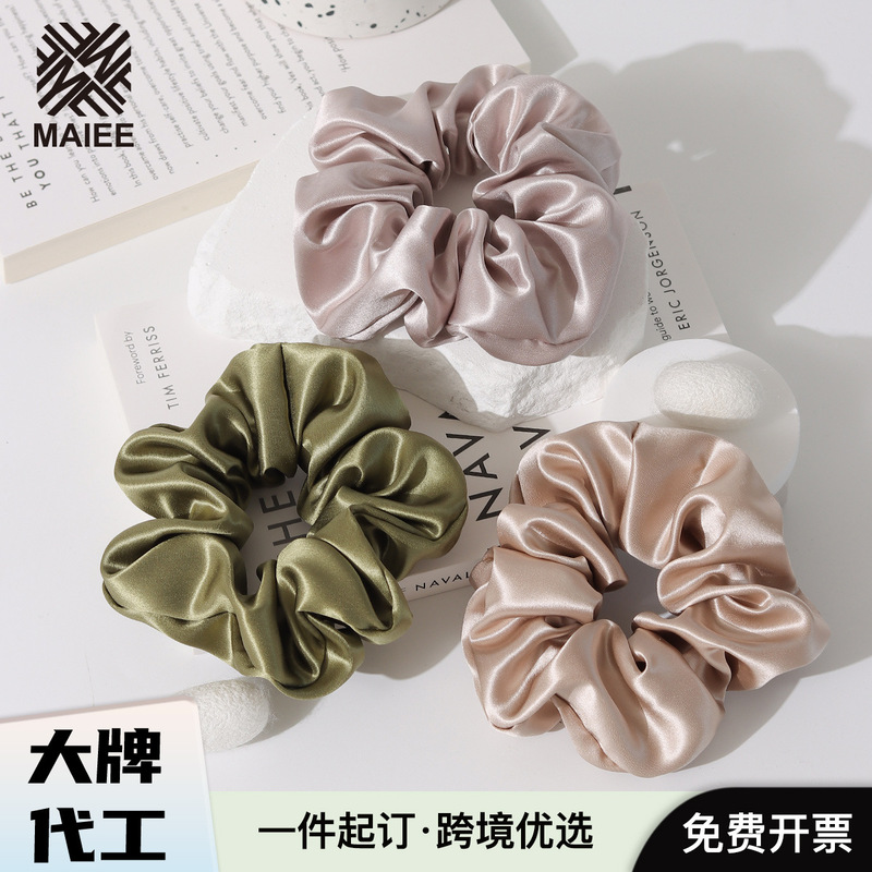 In-Stock Wholesale 5.5cm Silk Scrunchies, 22mm Silk Scrunchies, Vertical Cut 55cm Standardization