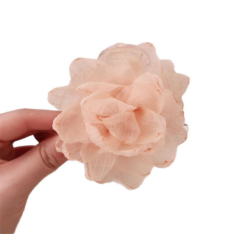 Nuevo estilo coreano temperamento artístico temperamento antiguo hilo de red flores agarrando clip de pelo estilo francés detrás de la cabeza agarrando tocado de verano