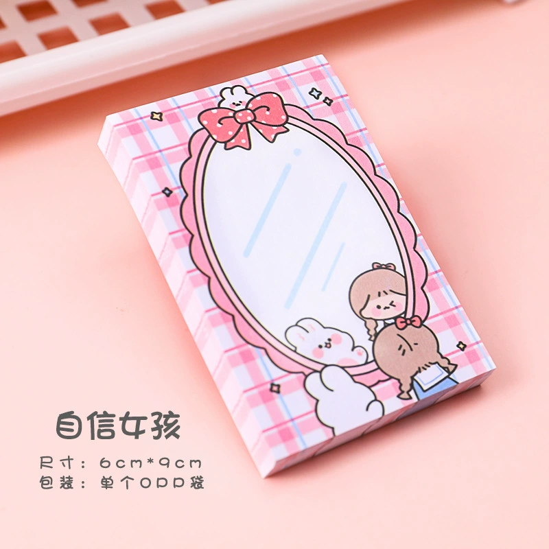 Девушка из мультфильма «Дуду» удобна для вдохновения в S Girls' Heart Memo Note Note N раз, чтобы разместить еду на вынос и подписать бумагу