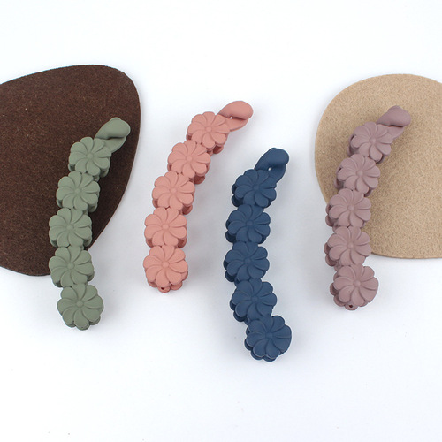New flower banana clip small hairpin fashionable vertical clip ponytail hairpin anti-slip versatile back of the head hairpin