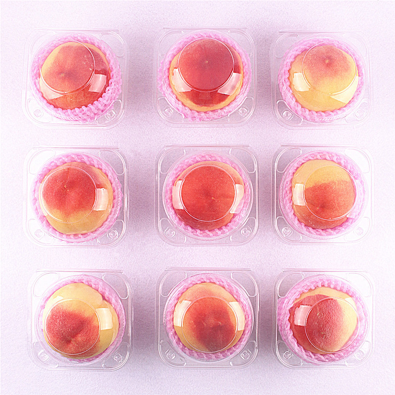 300g Disposable Single-Pack Peach Box with Lid, Large Apple, Navel Orange, Pomegranate Packaging Box, Transparent Blister Box