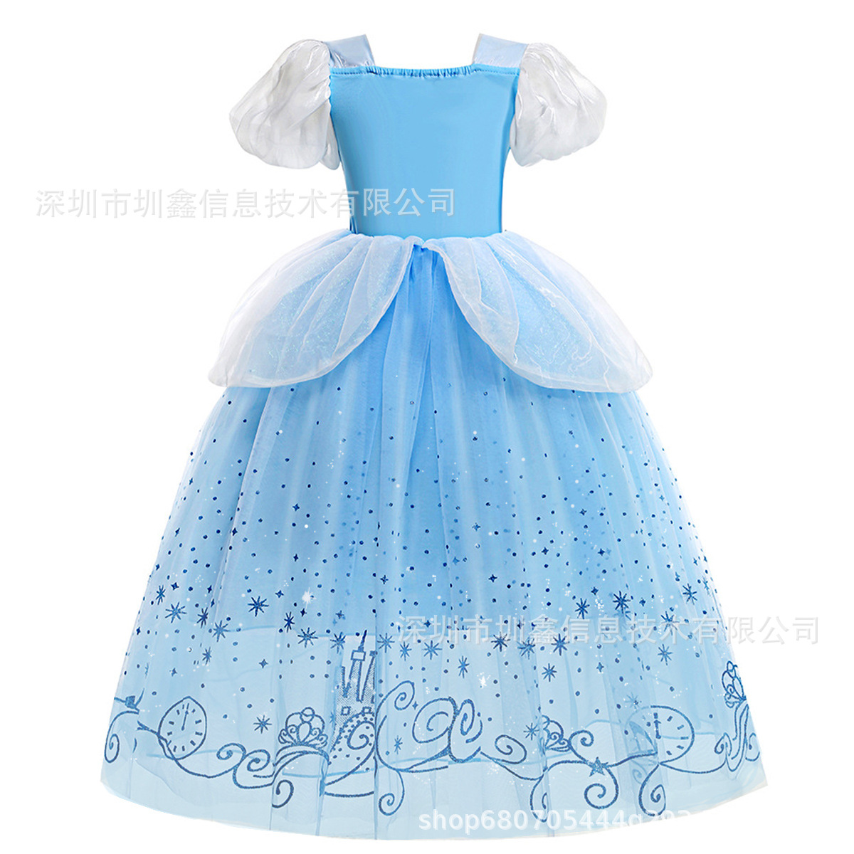Las niñas Cenicienta princesa vestido congelado verano nuevo elegante niños princesa vestido Elsa vestido princesa vestido