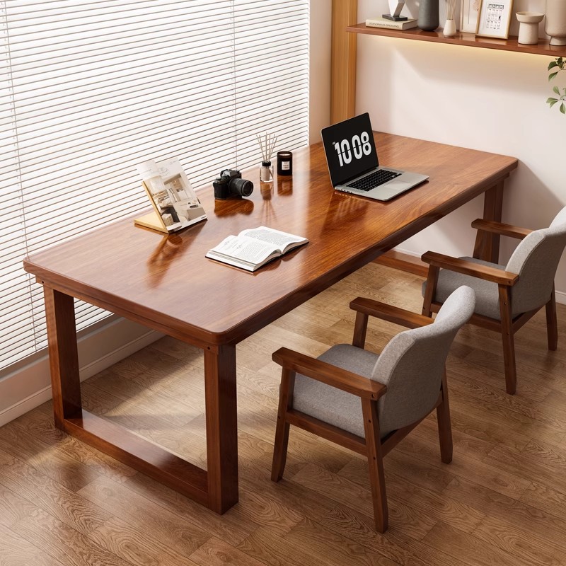Solid Wood Large Board Desk Double Computer Desk Desktop Home Bedroom Workbench Simple Two-Person E-Sports Table Long Table