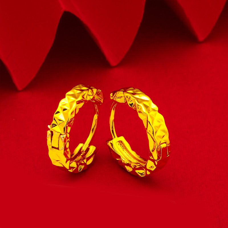 Vietnamese Sand Gold Women's Earrings and Earrings Wholesale Cross-Border Amazon Jewelry Earrings Baby's Breath Earrings Crushed Ice