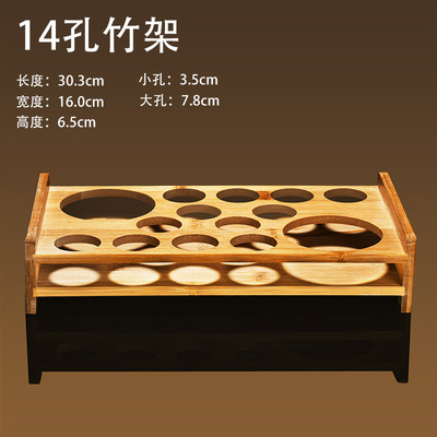 Creativo doméstico comercial licor de bambú taza de madera taza de vino pequeña bandeja de almacenamiento de licores de estilo chino taza de vino un soporte de taza