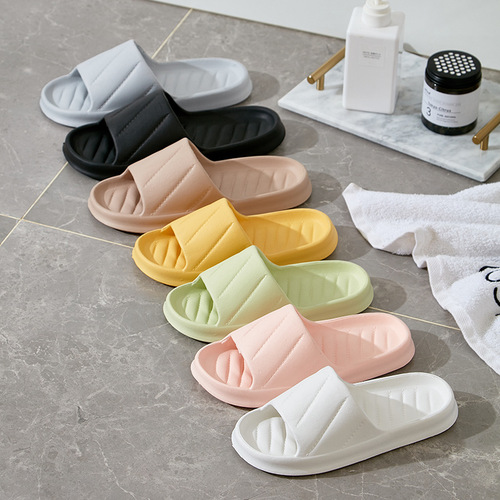 eva solid color thick slippers for women summer indoor home household couple bathroom bathing soft bottom sandals for men