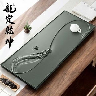 Natural Wujin Stone Tea Tray for Living Room 2025 Household Chinese Style Shipan Stone Head Office Tea Table Dragon Water Absorbent Tea Tray for Sea
