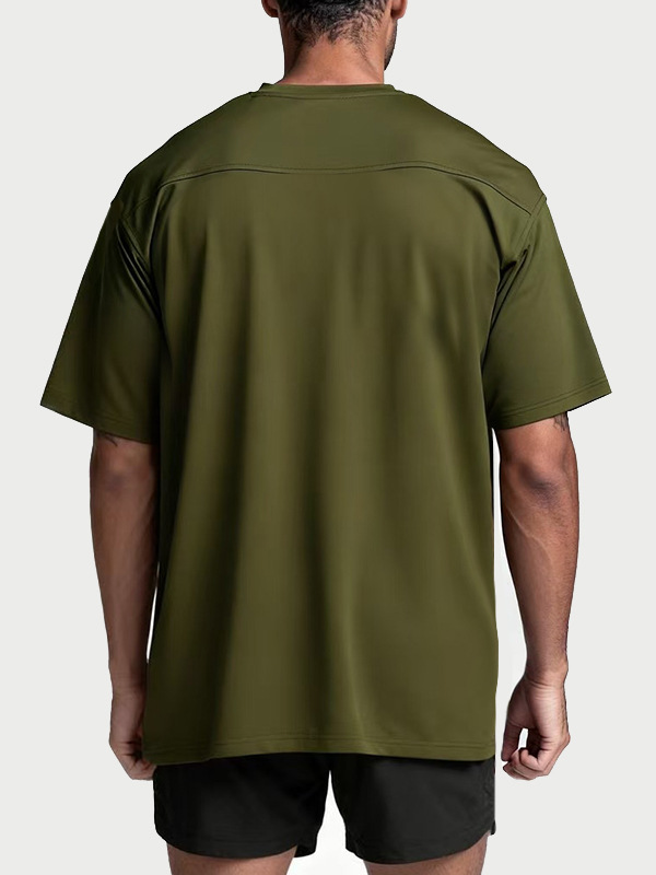 Camiseta Deportiva de Manga Corta para Hombre, Estilo Americano, Talla Grande, Primavera-Verano 2025, Secado Rápido y Transpirable