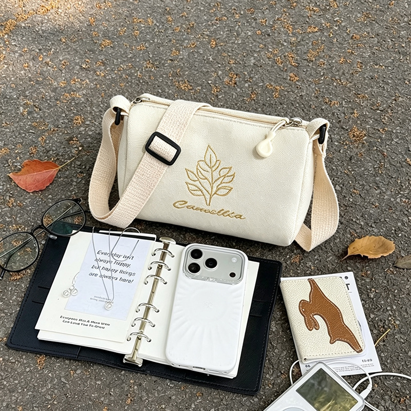 Multifunctional Boston 2026 Beautiful Small Tree Embroidery Women's Fashion Export Canvas Pillow Clutch Crossbody Bag for Women