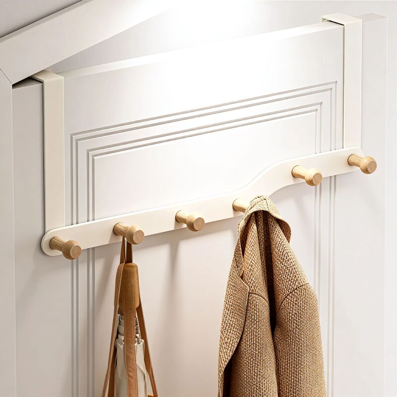 Solid Wood Door Hooks, No Punching, Bedroom Door Hangers, Metal Door Hooks, Household Door Storage Racks Solid Wood Door Hooks, No Punching, Bedroom Door Hangers, Metal Door Hooks, Household Door Storage Racks