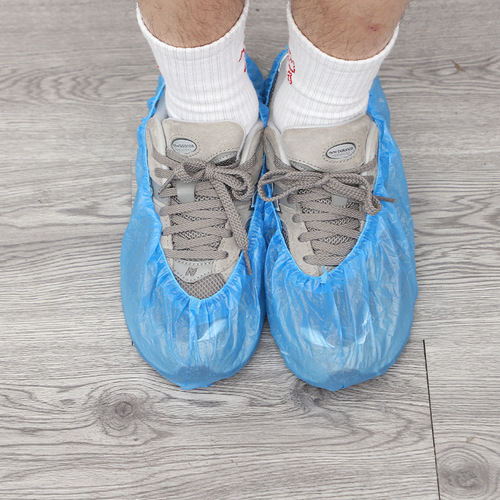 Disposable shoe covers indoor household thick sole covers anti-slip anti-dust student microcomputer adult unisex PE plastic shoe covers