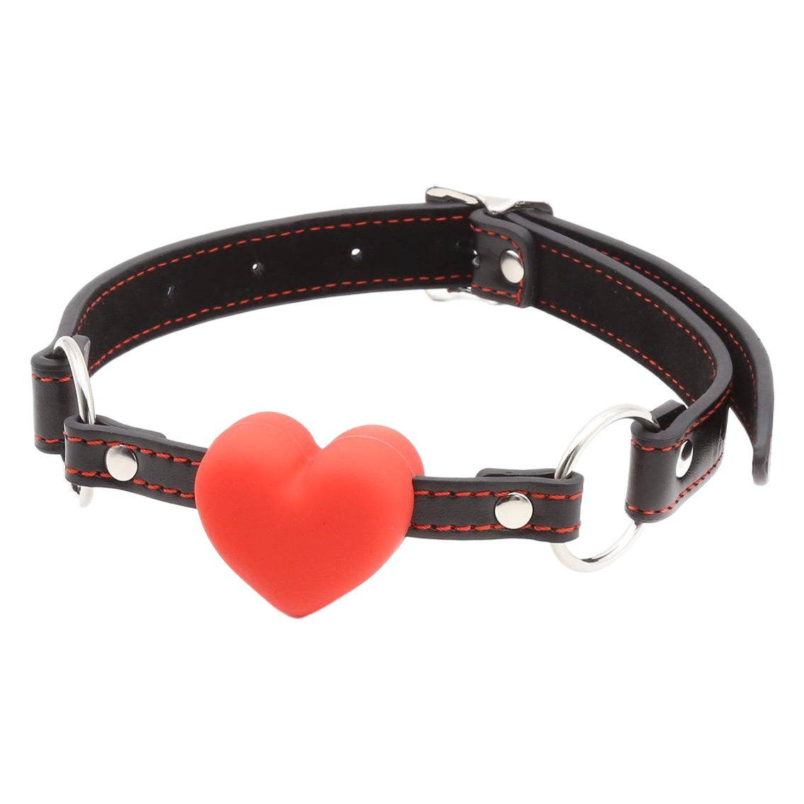 Tienda de la fábrica juguetes sexuales juguetes alternativos en forma de corazón boca de cuero enchufe boca de silicona bola boca enchufe alternativo coqueteo jugar