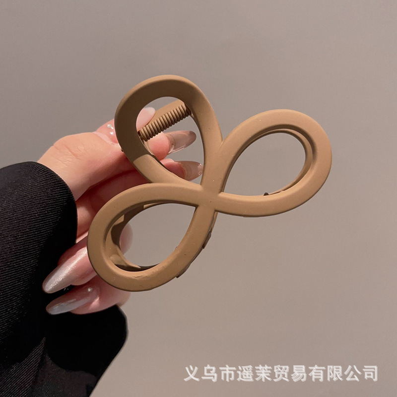 咖色磨砂抓夹女2025年新款发夹后脑勺大号发量多鲨鱼夹子发卡头饰|undefined