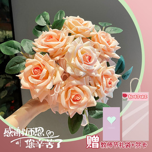 Teachers' Day Kindergarten Practical Gift bouquet Rose Pen Graduation Eternal Flower Goddess Simulation Flower Ballpoint Pen