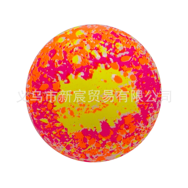 6寸新款加厚皮球弹力拍拍球 幼儿手抓彩虹球墨点球 儿童充气玩具