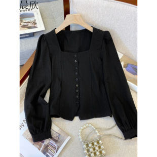 Long-Sleeved Plus Size Women's Early Autumn Fat 2025 Korean Style Chic High-Neck Slimming Look Belly-Covering Top