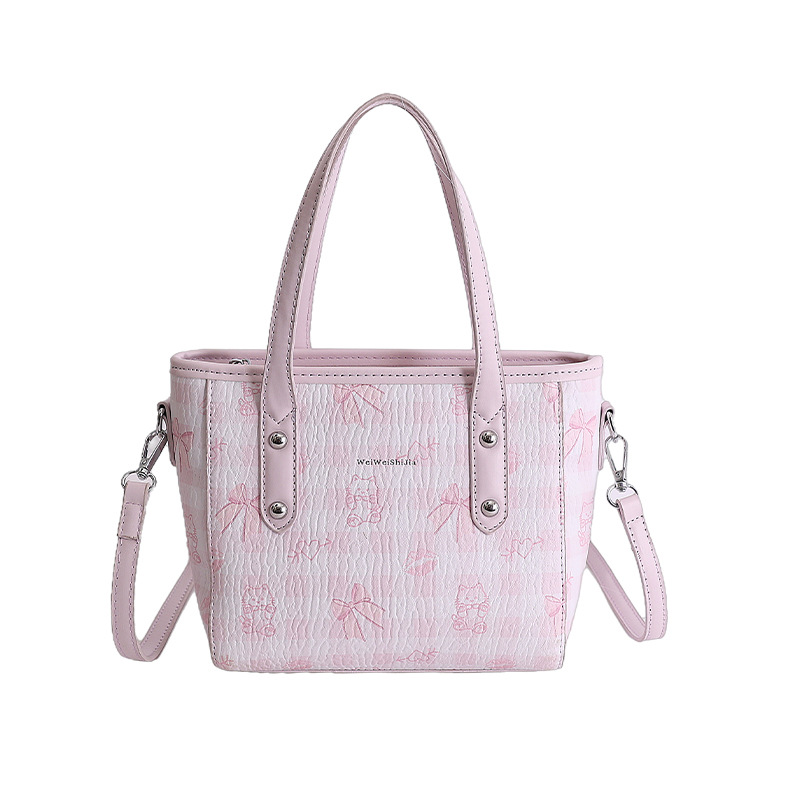 Hanfeng impresión de dibujos animados bolso de cubo de mano mujer 2026 nuevo lindo diario ocio viaje mochila de hombro