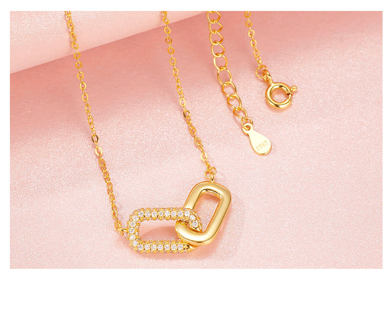 Pendant Necklace Classification 925 sterling silver Chain Material cable chain Chain Type 1 Piece Quantity Sterling Silver Zircon Cable Chain Oval Geometric Pendant Necklace