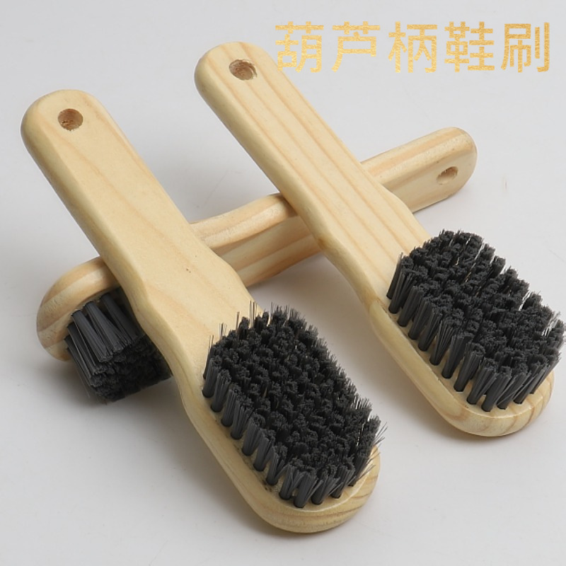 Wooden Handle Shoe Brush Hard Hair Multifunctional Household Shoe Brush Imitation Bristle Clothes Brush Cleaning Bristle Surface Brush Hard Hair Shoe Brush