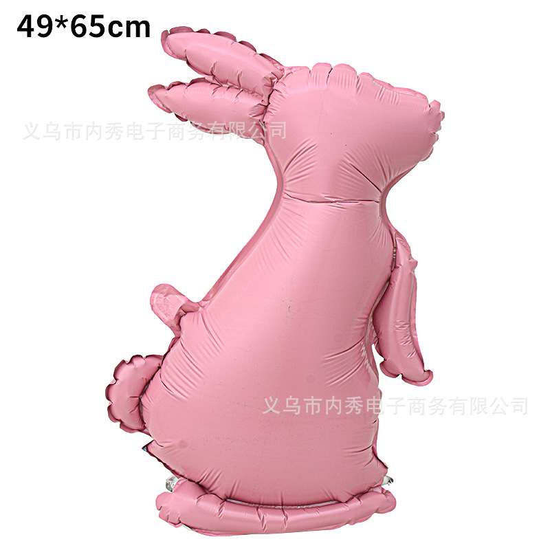 Pascua globo tridimensional base de pie globo de aluminio gran conejo huevo forma tema decoración