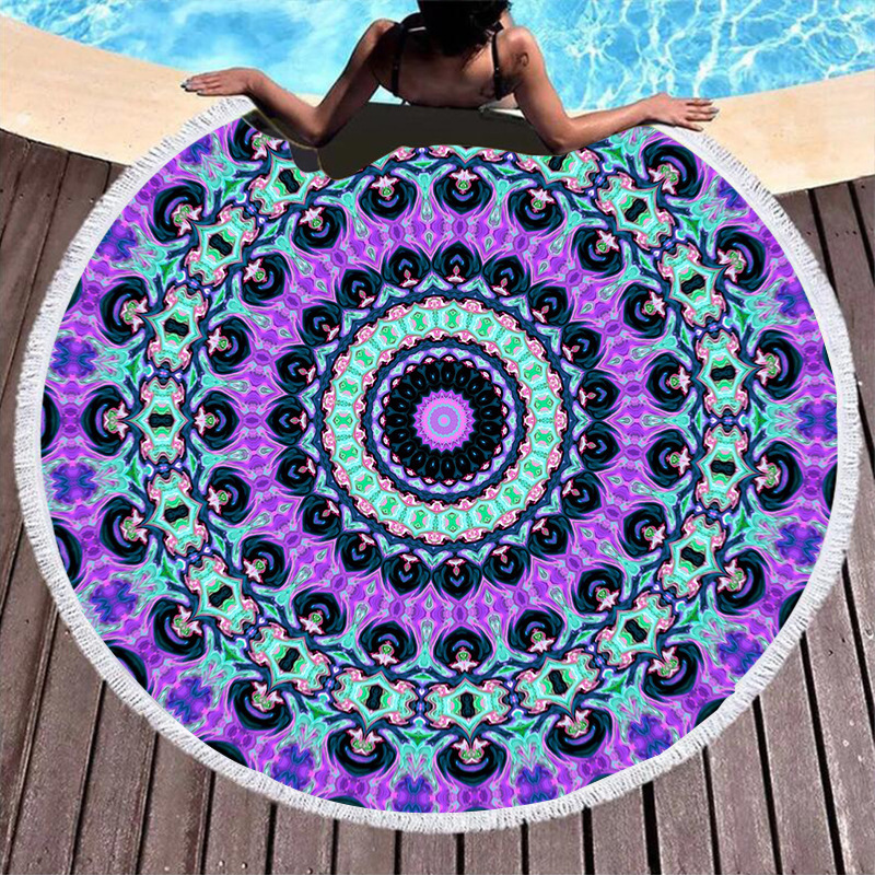 Cross-border Wholesale Round Mandala Beach Towel Microfiber Bohemian Ethnic Style Printed Tassel Bath Towel Cross-border Wholesale Round Mandala Beach Towel Microfiber Bohemian Ethnic Style Printed Tassel Bath Towel