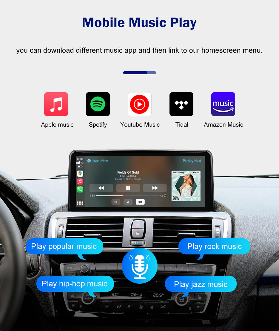 10.25'' Car Multimedia Display for Bmw 1/2 Series Nbt System Bluetooth Wireless Carplay