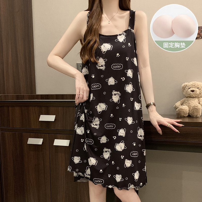 Verano con cojín de pecho pijama cabina pijama mujer delgada dulce hada viento se puede usar ropa de hogar comercio exterior sudeste asiático