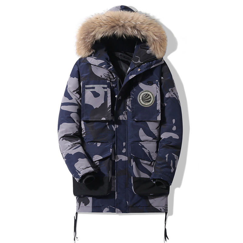 Chaqueta de plumón de comercio exterior transfronterizo pareja de tendencia explosiva chaqueta de invierno hombre nuevo engrosado estilo canadiense herramientas al aire libre