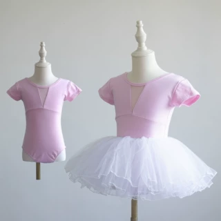 儿童舞蹈服女童夏季短袖练功服少儿形体服跳舞蓬蓬裙中国舞衣服