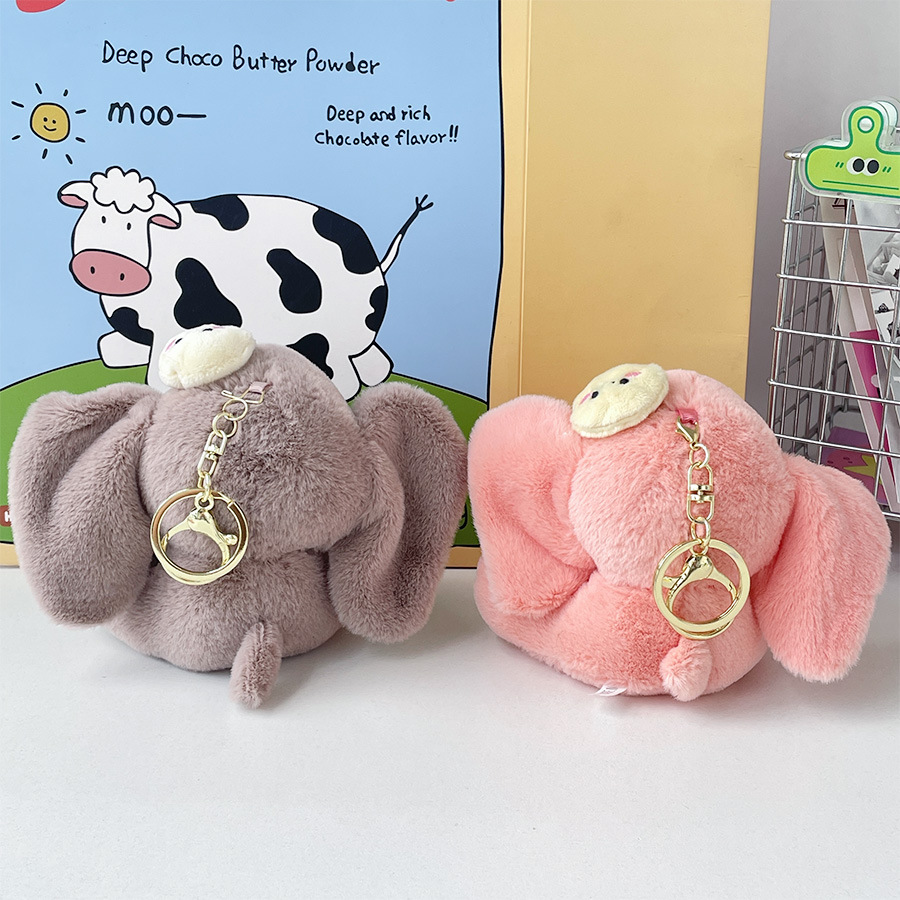 PP cotton Material Simple Style Elephant PP Cotton Unisex Keychain