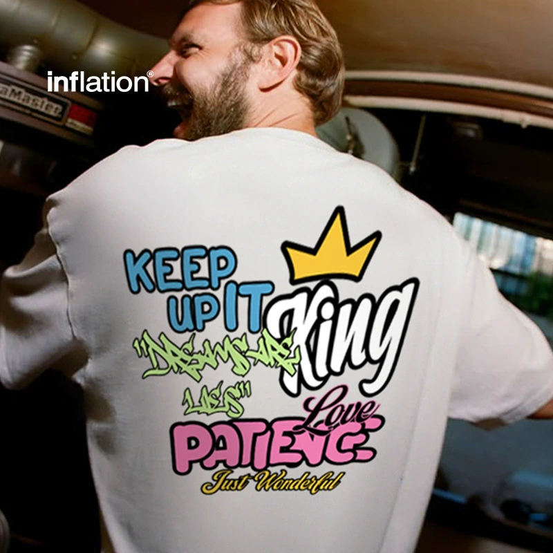 Jiezhan Мужская одежда | Футболка с американским алфавитом с принтом 2025 весна и лето новый продукт Chaoi бренд уличный повседневный свободный топ с короткими рукавами