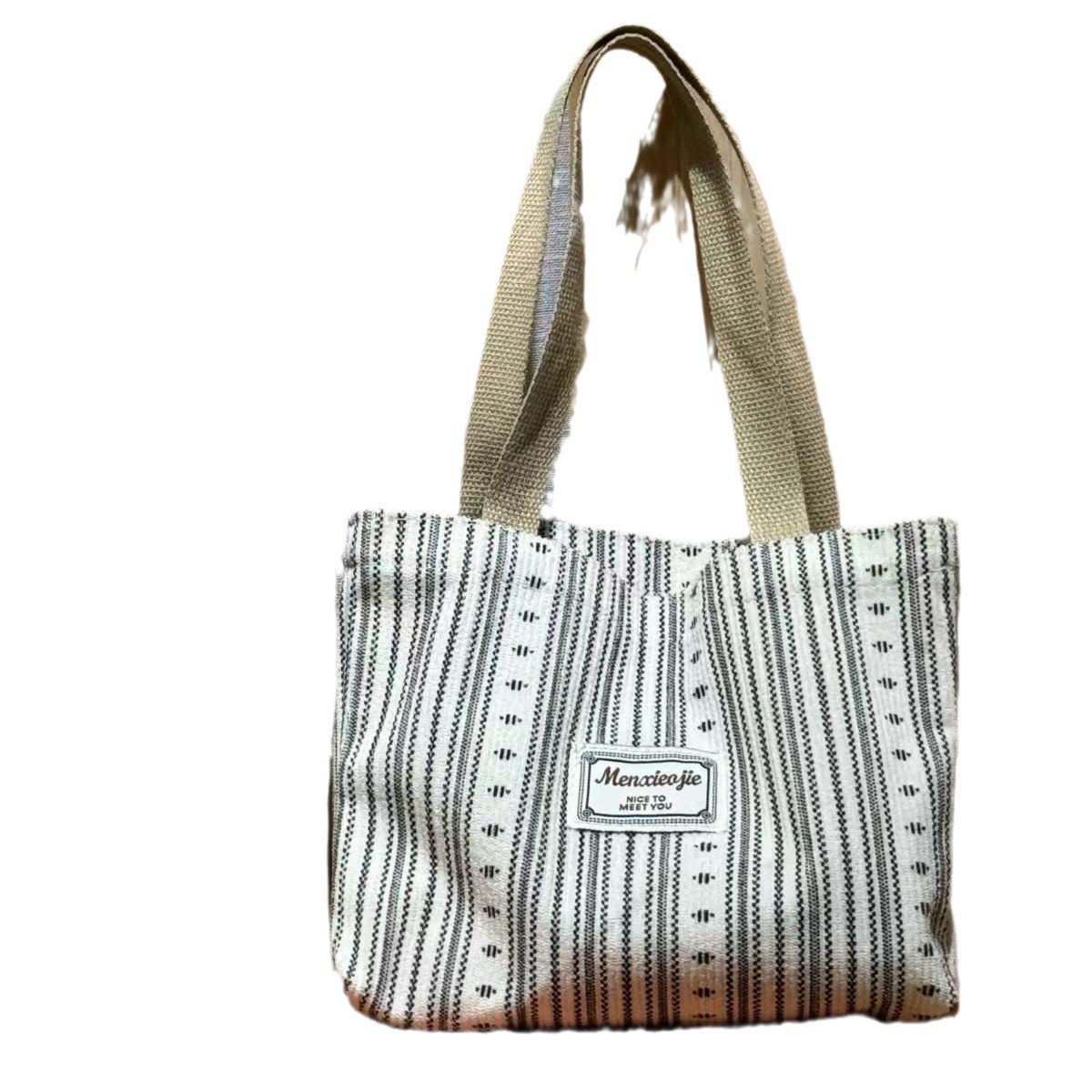 Ins bolso japonés de mujer gran capacidad bolsa de lona de moda rayas de hombro bolsa especial de clase de alto valor facial bolsa de viaje