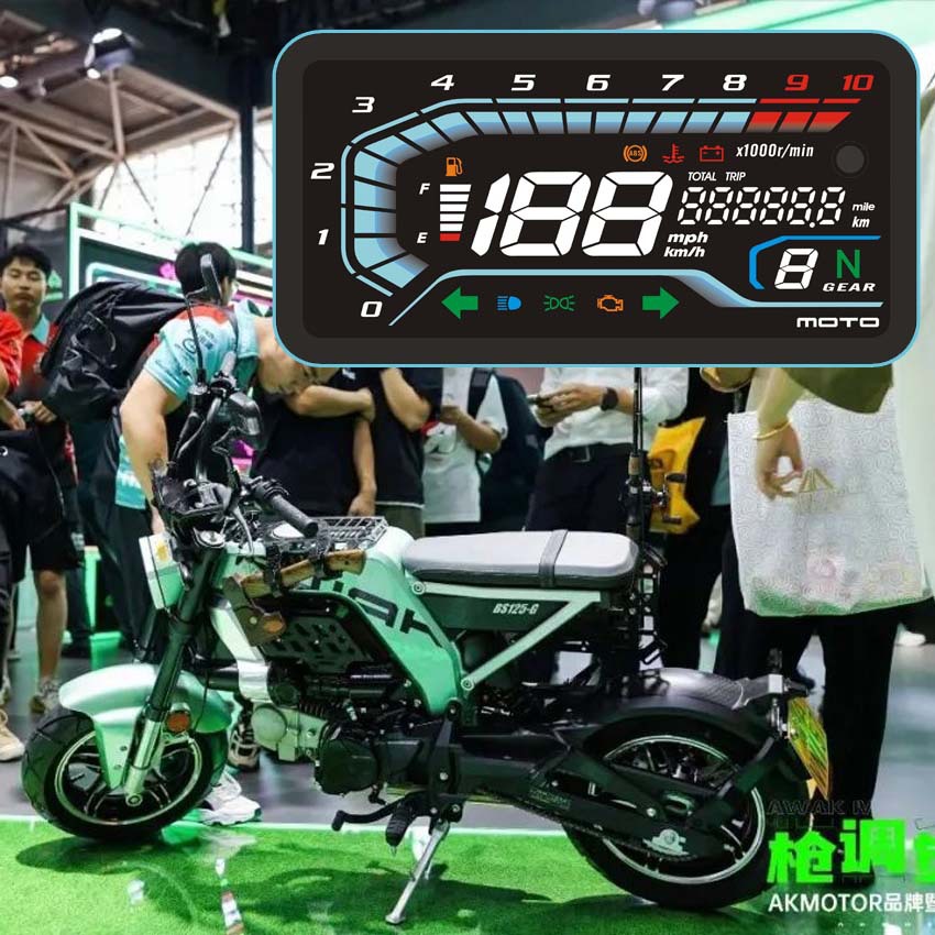 Ak125 Flat-Panel Motorcycle Digital Instrument Assembly Touch Control Automatic Brightness Adjustment Code Meter Assembly