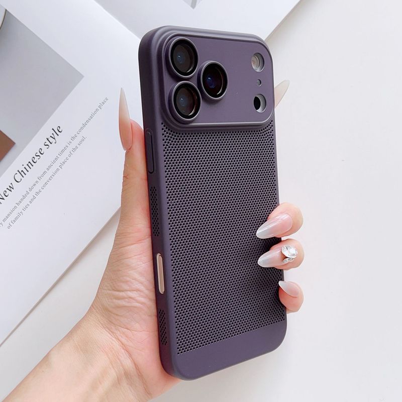 蜂窝散热适用苹果17Promax肤感简约手机壳iPhone16镜头膜全包防摔|undefined