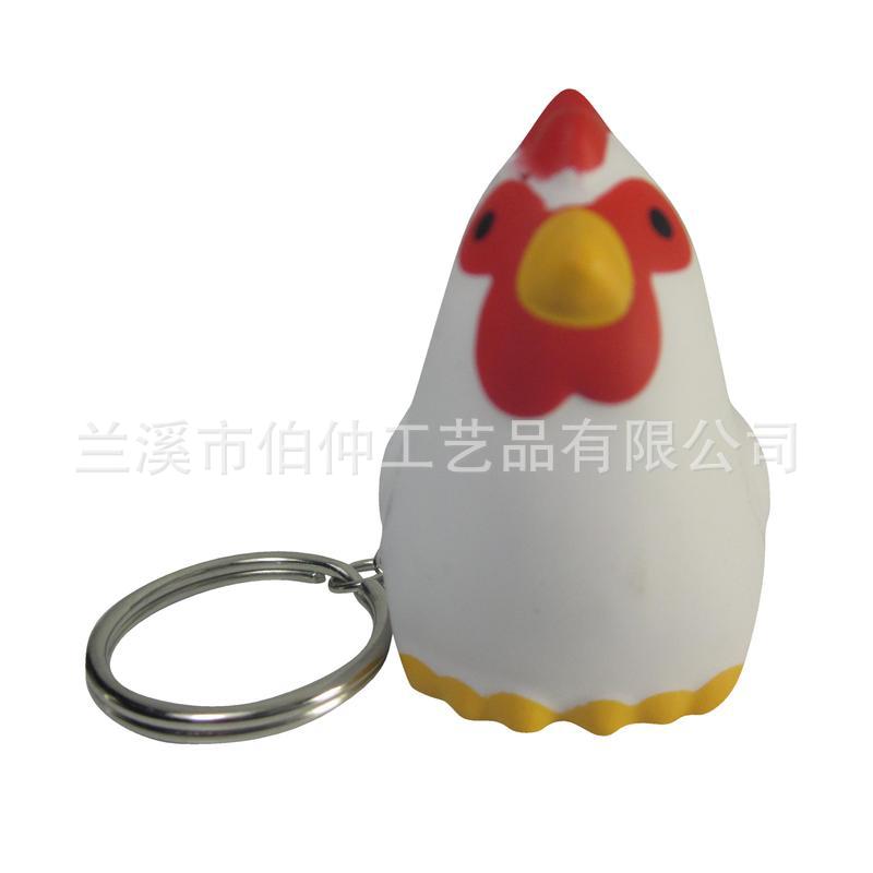 跨界热卖网红PU公鸡钥匙扣挂件压力球成人儿童挤压PU玩具印刷logo
