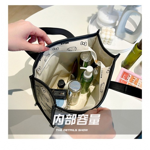 HelloKitty genuine new canvas portable toiletry bag cosmetic bag large capacity tote bag mommy bag women's bag