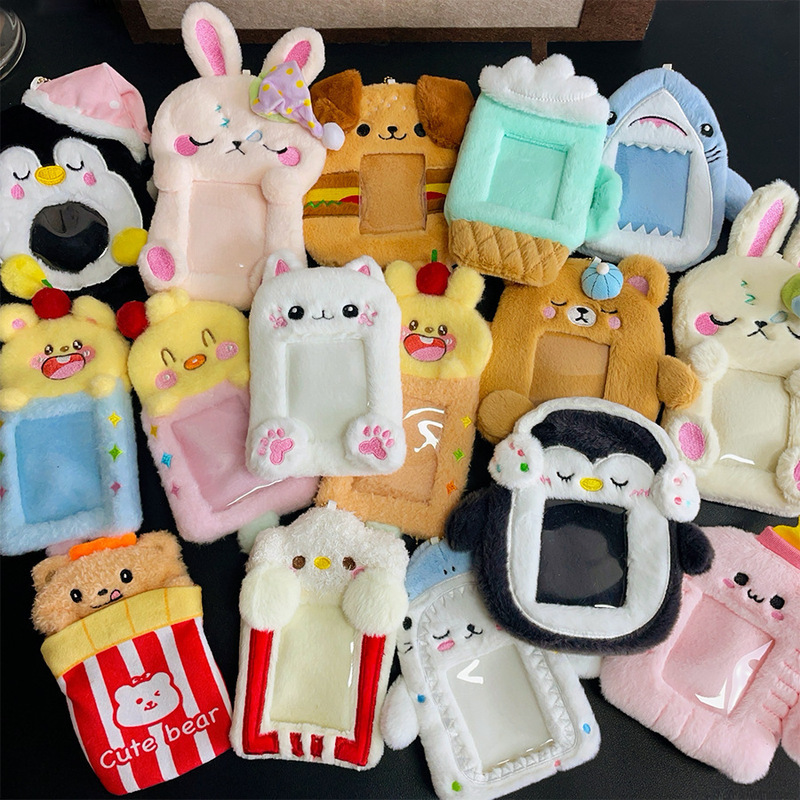 Cute Plush Card Holder Collection Bus Card Meal Card Storage Protective Cover Idol Small Card Display Pendant Card Holder Wholesale
