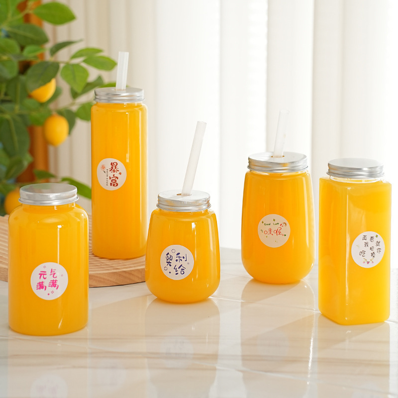 Internet Celebrity Milk Tea CUp Disposable with Lid Homemade JUice Orange JUice CUp U-shaped Fat CUp Transparent Beverage Bottle Commercial Internet Celebrity Milk Tea CUp Disposable with Lid Homemade JUice Orange JUice CUp U-shaped Fat CUp Transparent Beverage Bottle Commercial